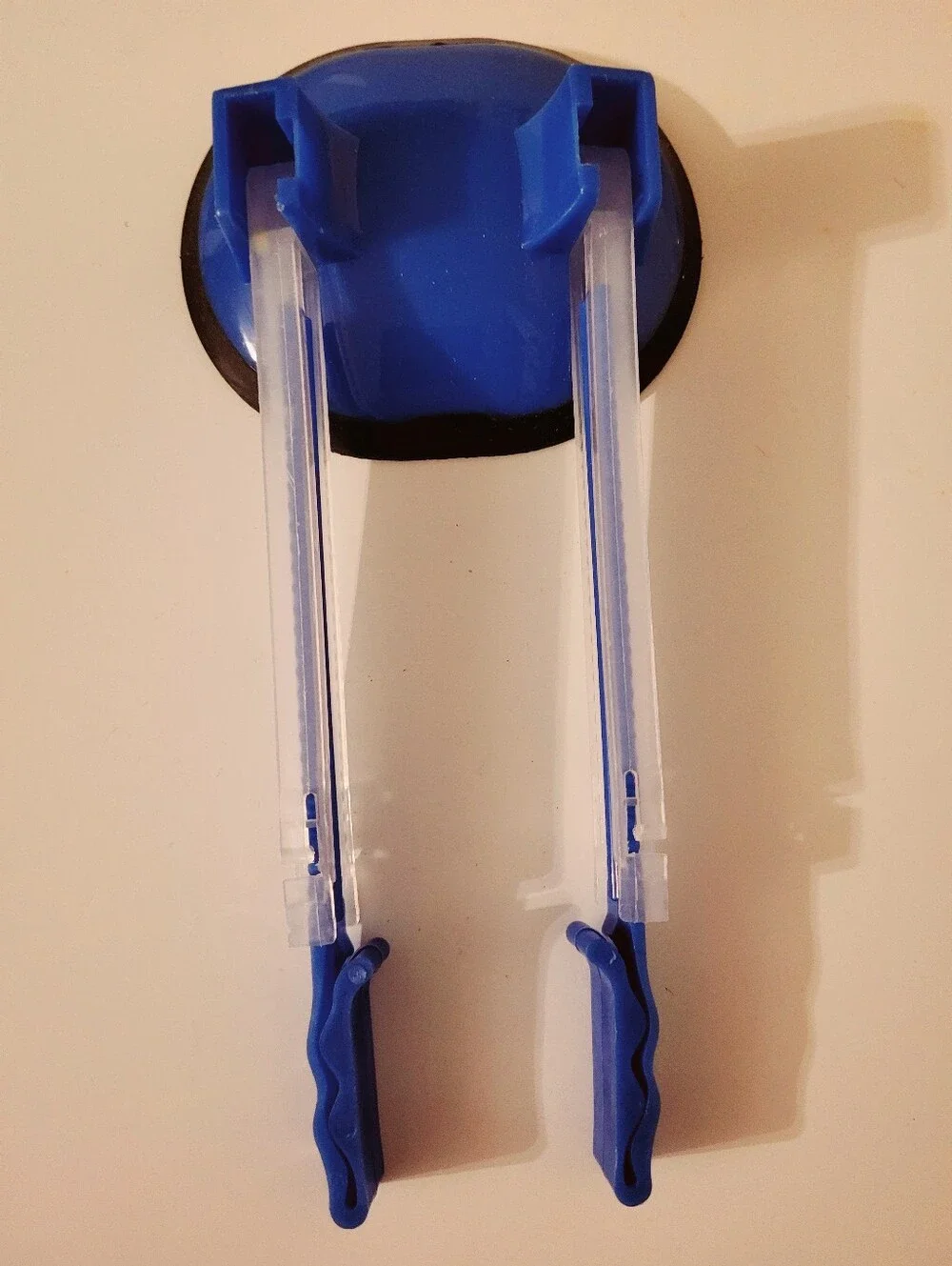 Blue Plastic Zip Bag Holder Suction Cup Stand